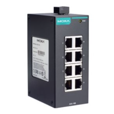 MOXA Interruptor Ethernet de guía EDS-108 Voltaje de entrada 24VDC