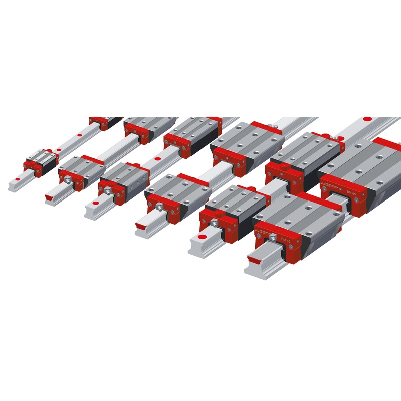 Actuador lineal SCHNEEBERGER BM W 20-B-G2-V2: perfil de 20 mm, carga de 500 N, accionamiento por tornillo de bola